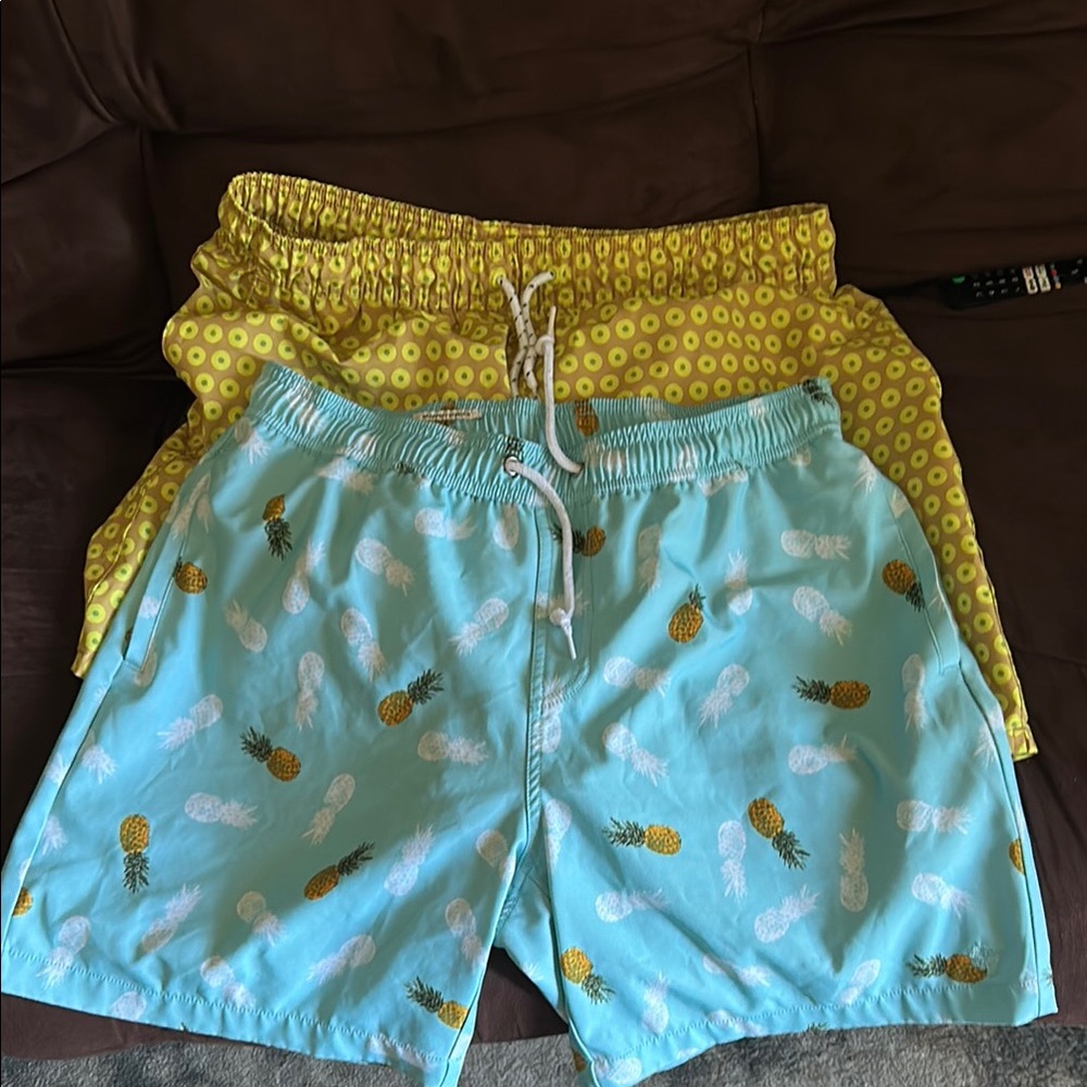 Saturdays NYC Men's Hybrid stretch Shorts - Pineapple and Polka Dot 2 pairs